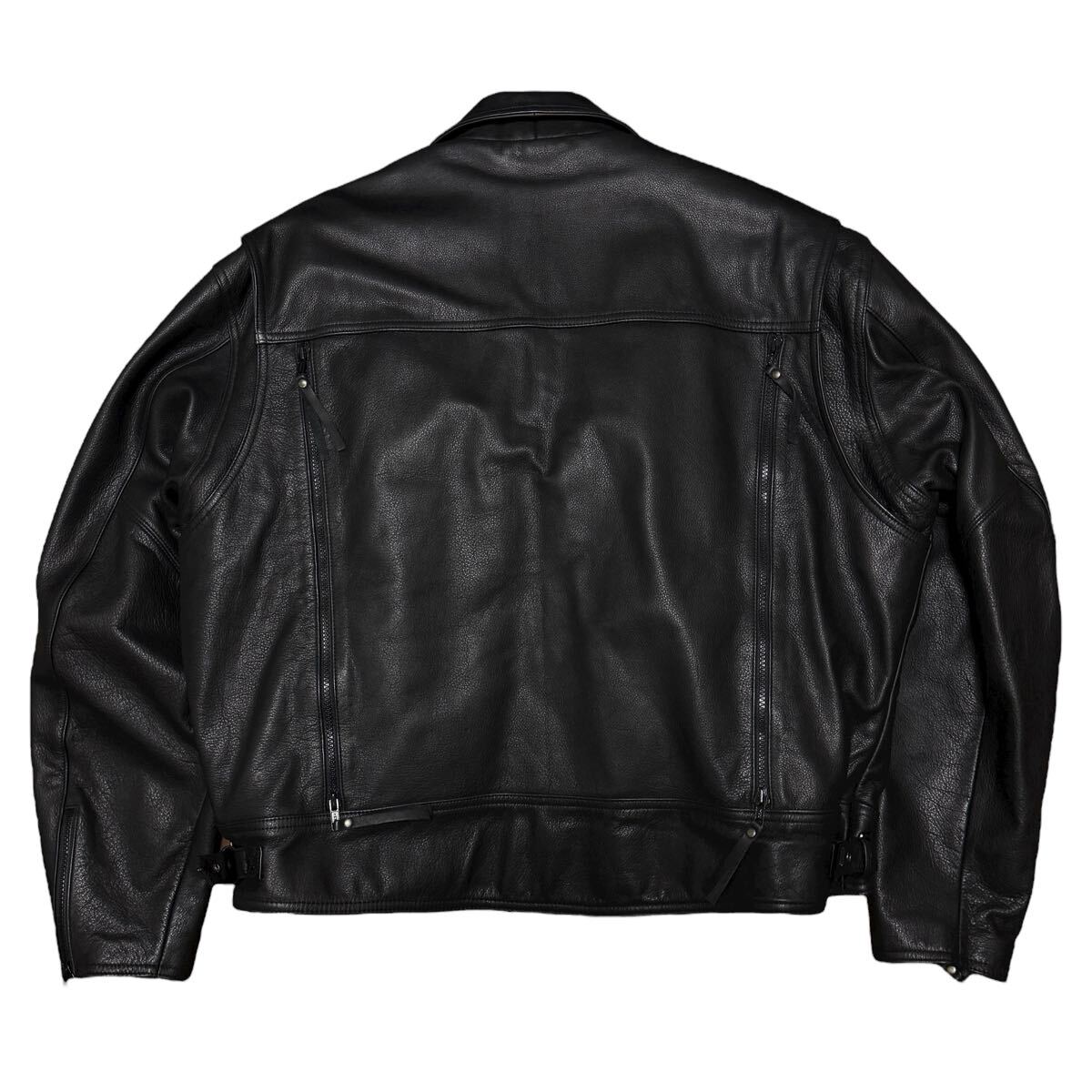 Harley-Davidson ハーレーダビッドソン Leather Double Riders Jacket レザーダブルライダースジャケット ブラック メンズ サイズ2XL_画像2