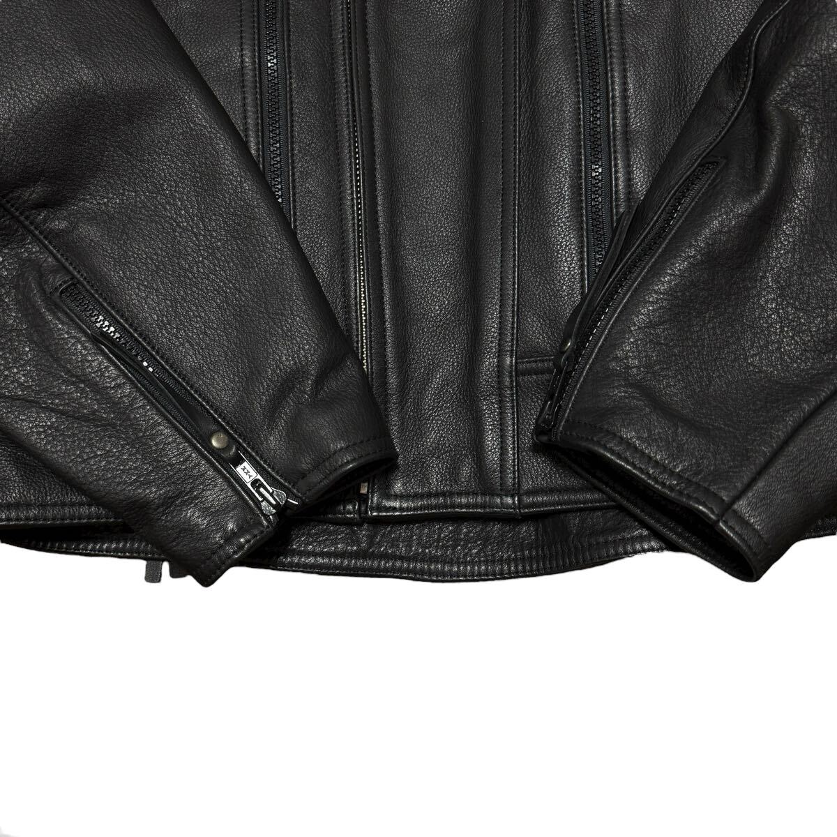 Harley-Davidson ハーレーダビッドソン Leather Double Riders Jacket レザーダブルライダースジャケット ブラック メンズ サイズ2XL_画像5