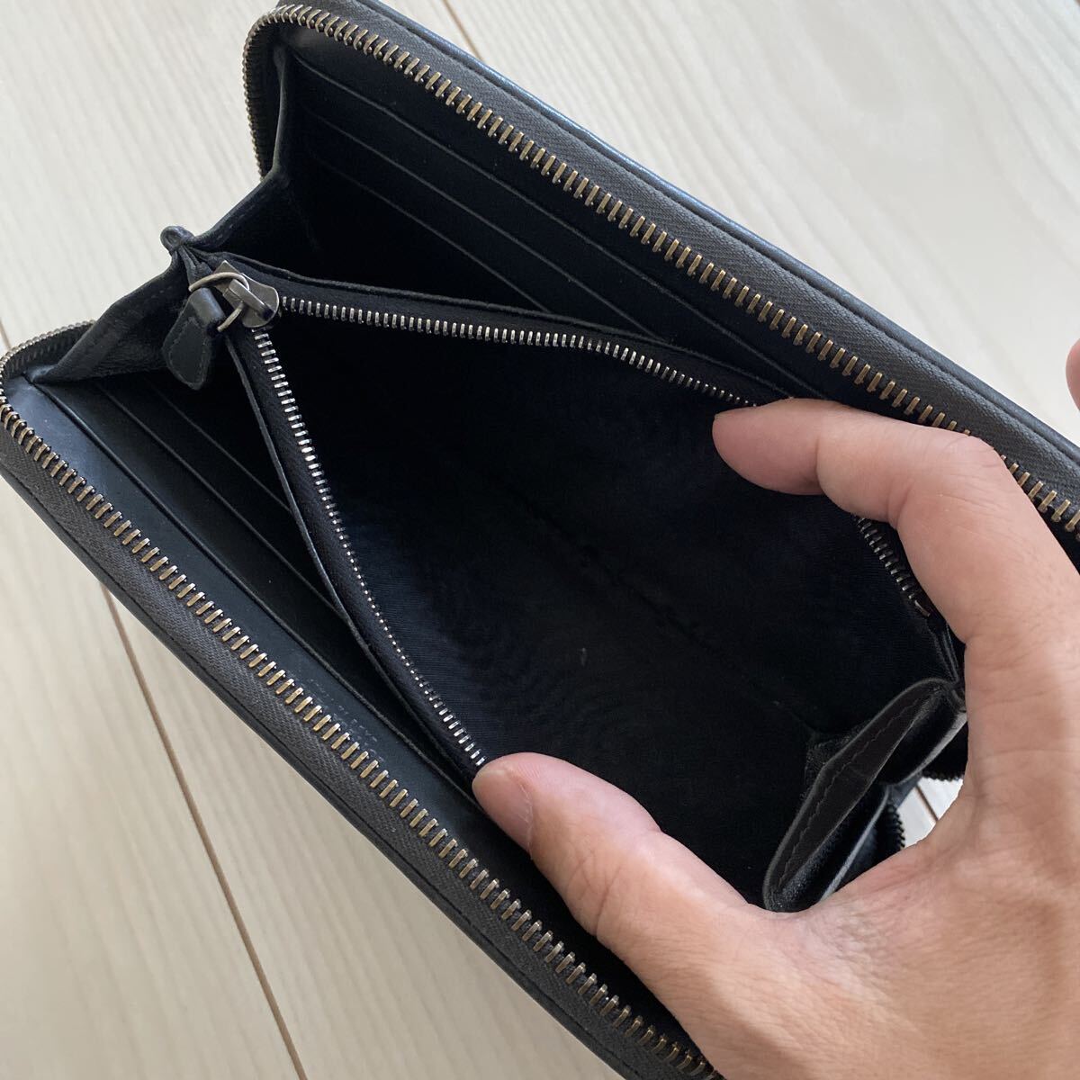 人気!送料込み! BOTTEGA VENETA ボッテガヴェネタ イントレチャート ラウンドファスナー ジッピーウォレット 長財布 本革 レザー_画像6