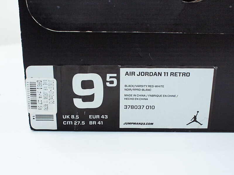 27.5cm 2012 NIKE AIR JORDAN 11 RETRO BRED エアジョーダン11 レトロ ブレッド US9.5 378037-010 FT_画像2