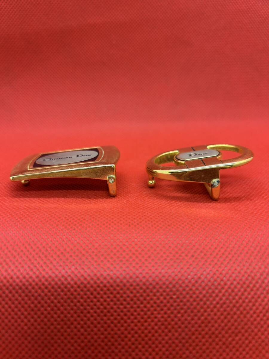 Christian Dior クリスチャンディオール ロゴ入り ベルトバックルのみ 2點(diǎn)まとめて 中古 ヴィンテージ 金色 ゴールド 