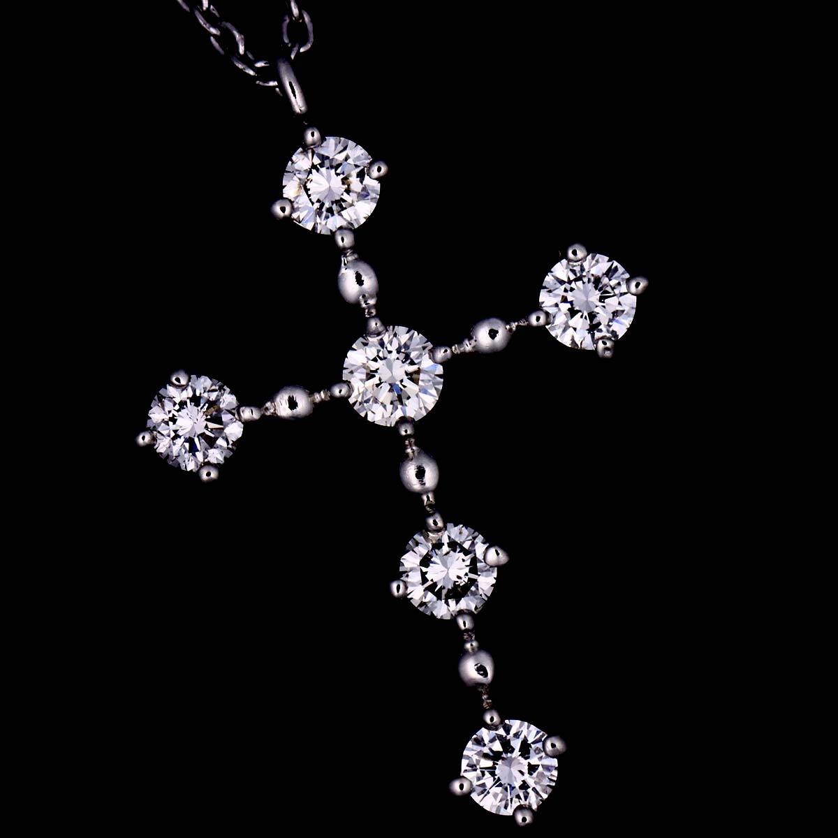  Vendome Vendome Cross diamond 0.38ct колье 40cm Pt платина Diamond Necklace[ сертификат имеется ] 90289785