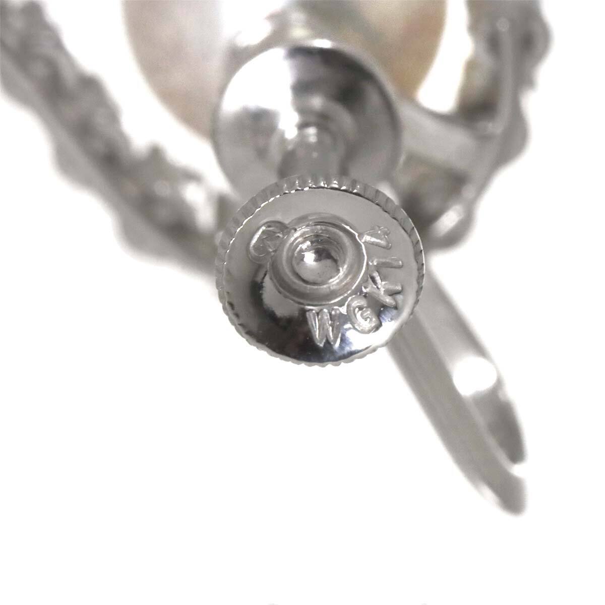 ミキモト MIKIMOTO アコヤ真珠 8.5mm ダイヤ 0.36ct/0.36ct イヤリング K14 WG ホワイトゴールド 585 Akoya Pearl Earrings 90285802_画像4