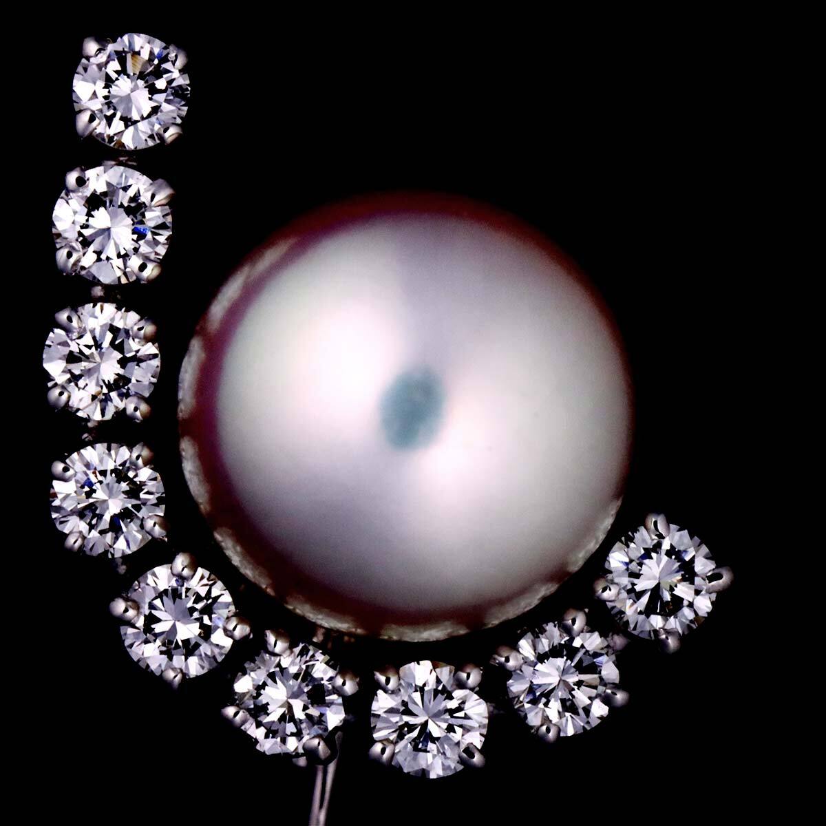 ミキモト MIKIMOTO アコヤ真珠 8.5mm ダイヤ 0.36ct/0.36ct イヤリング K14 WG ホワイトゴールド 585 Akoya Pearl Earrings 90285802_画像6