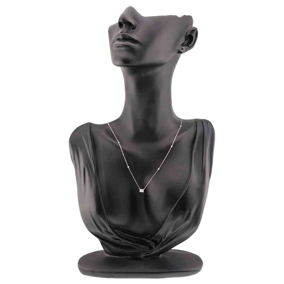 ダイヤ 0.229ct ネックレス 40cm K18 WG ホワイトゴールド 750 Diamond Necklace 90292190_画像6