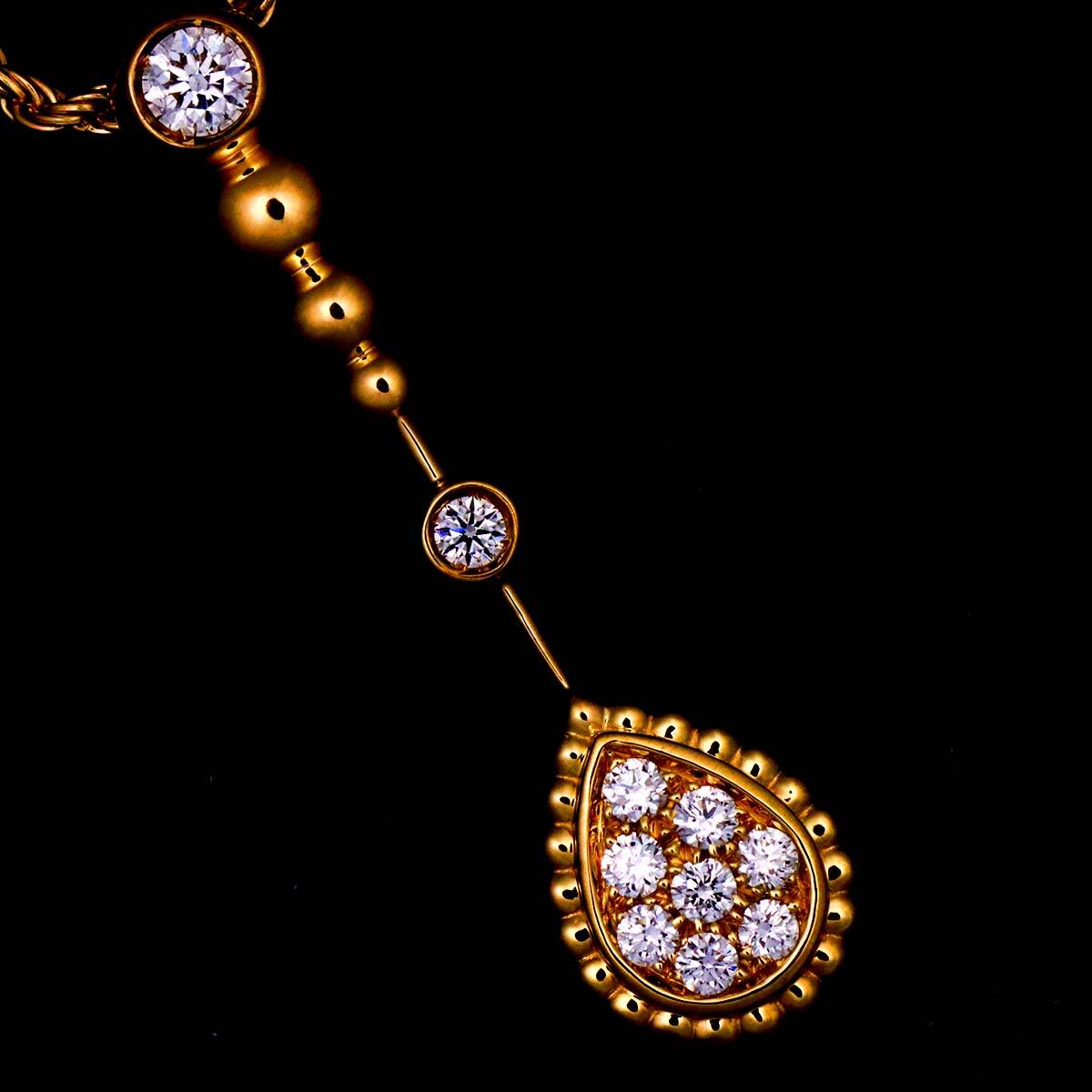 ブシュロン BOUCHERON セルパンボエム ダイヤ ネックレス 50cm K18 YG イエローゴールド 750 Diamond Necklace【証明書付き】 90293960_画像6