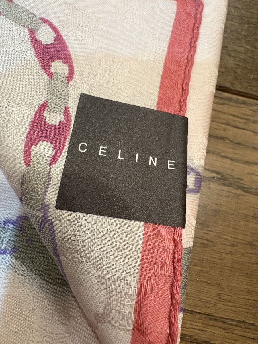 【新品未使用】CELINE レディース　大判ハンカチ　50cm×50cm 日本製　チェーン柄　透かしロゴ　セリーヌ　 ハンカチ _画像6