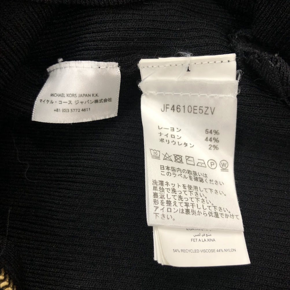 【ITAJ8BRZFTUQ】MICHAEL KORS マイケルコース タートルネック ニット プルオーバー スリット ファスナー ブラック レディース M_画像10