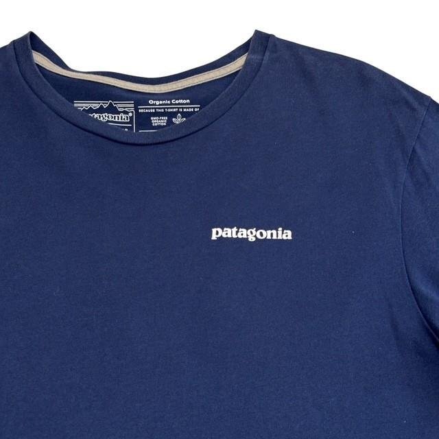 中古 パタゴニア patagonia 半袖 Tシャツ クリーニング済み バックプリント フィッツロイプリント ネイビー メンズ Mサイズ