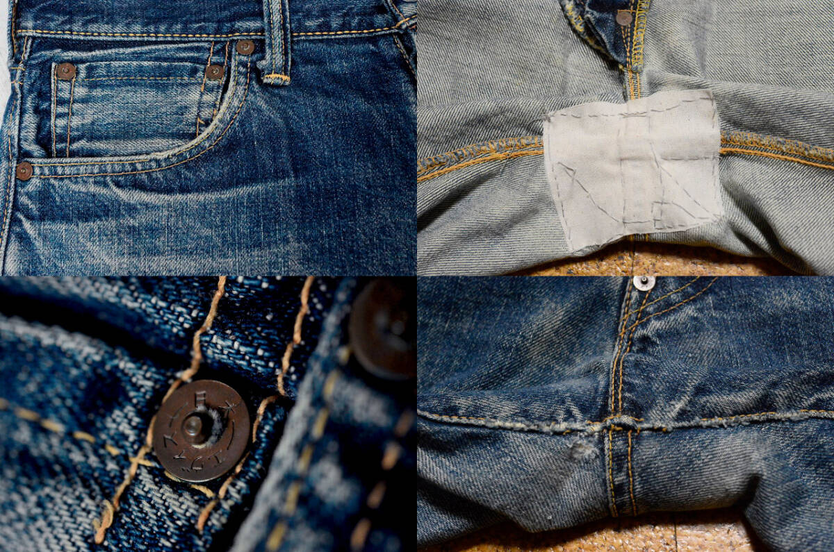 廃盤 W31（82cm） Ebisu エビス NO.2【黃耳青耳セルビッチデニム】 （55501XXタイプ）カモメペイント 股下74cm