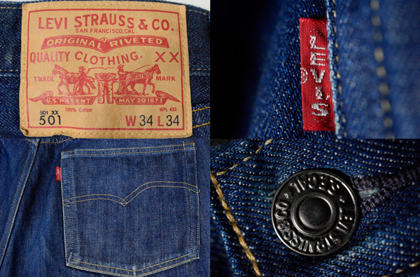 W34 66年復(fù)刻ヴィンテージ リーバイス501XX ダブルネーム W-name（66501?0135） 赤耳 ビッグE 股下70cm