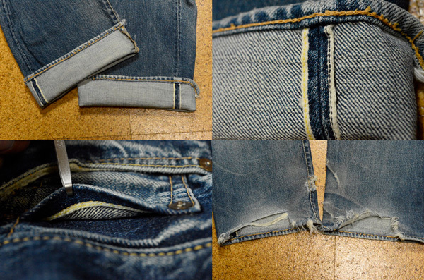 廃盤 W31（82cm） Ebisu エビス NO.2【黃耳青耳セルビッチデニム】 （55501XXタイプ）カモメペイント 股下74cm