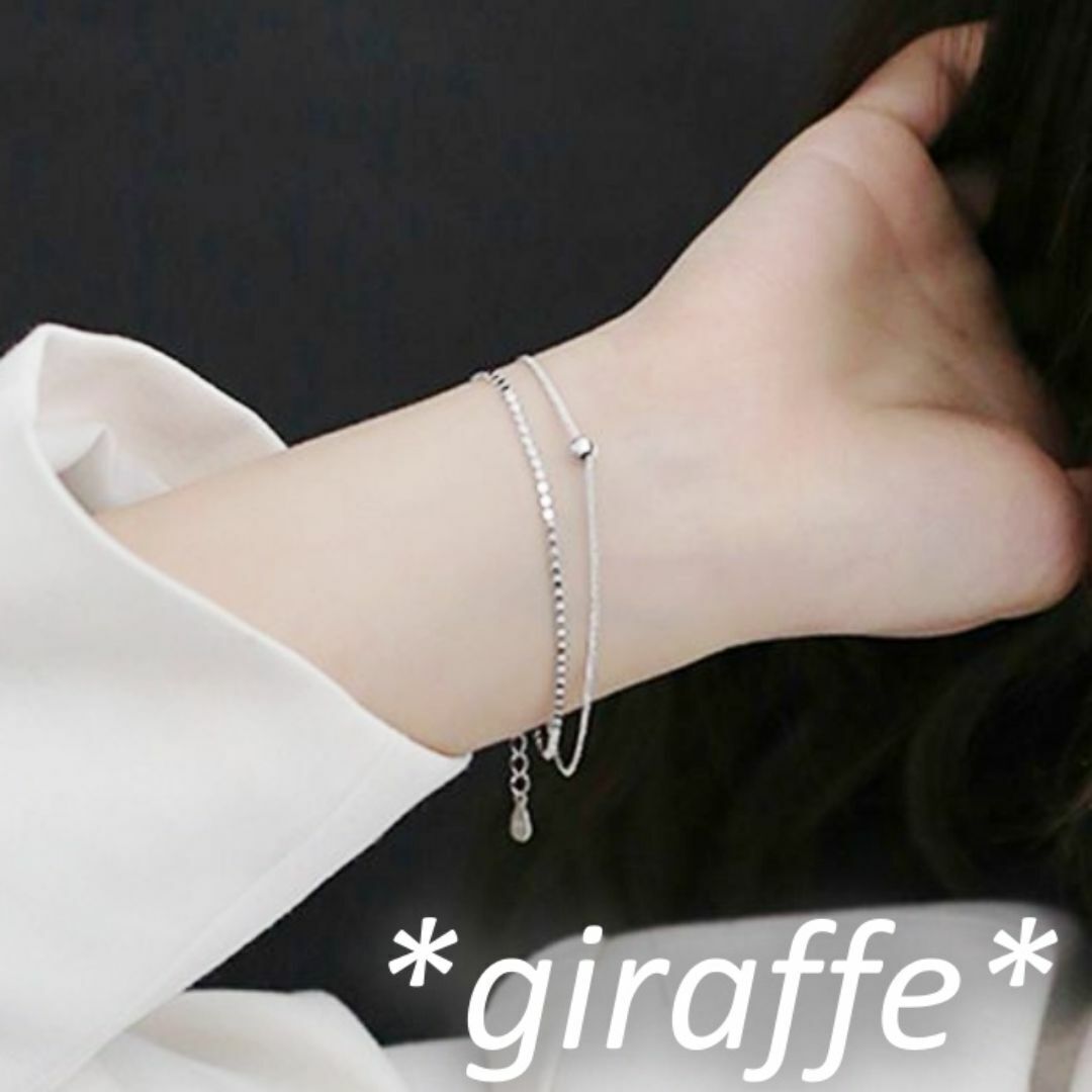 D075 匿名配送 ブレスレット レディース ダブル 多重 二重 デスク ローズゴールド s925 チェーン シンプル 細め 上品 可愛い_画像3