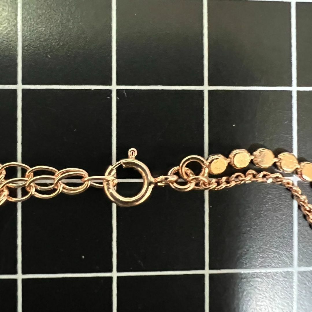 D075 匿名配送 ブレスレット レディース ダブル 多重 二重 デスク ローズゴールド s925 チェーン シンプル 細め 上品 可愛い_画像7