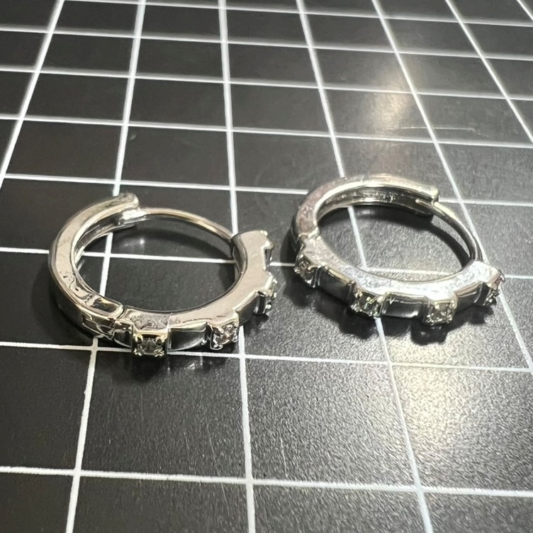B553 匿名配送 リングピアス レディース s925 ジルコニア シルバー フープピアス シルバー_画像4
