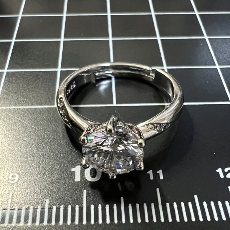 A264 匿名配送 指輪 レディース リング ジルコニア シルバー s925 2カラット フリーサイズ サイズ調節可能_画像7