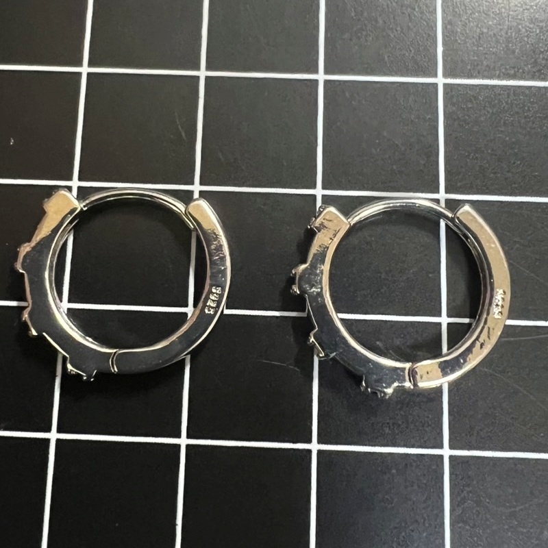 B553 匿名配送 リングピアス レディース s925 ジルコニア シルバー フープピアス シルバー_画像6