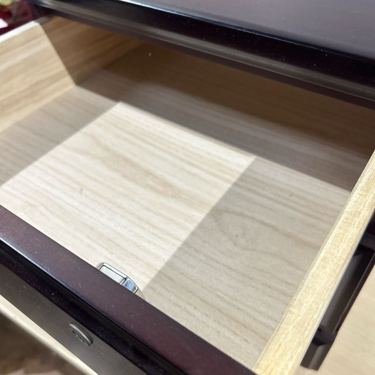 ★岩谷堂 漆工芸家具 小箪笥 和箪笥 チェスト 木製 昭和レトロ 3段引き出し 幅43cm 奥行45cm 高さ40cm_画像4