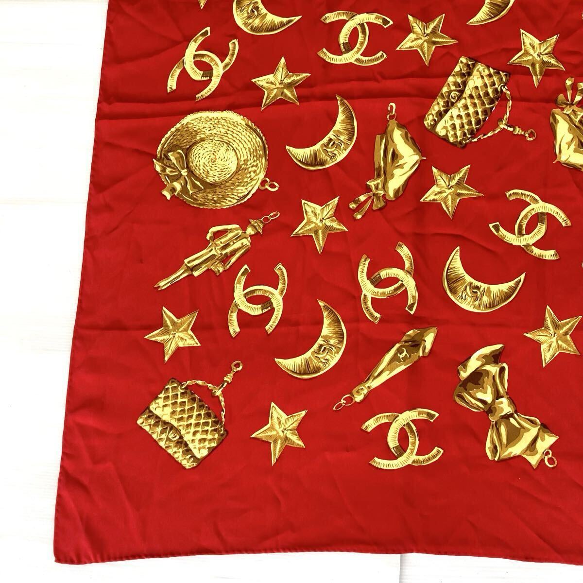 CHANEL シャネル スカーフ 87cm四方 タグなし