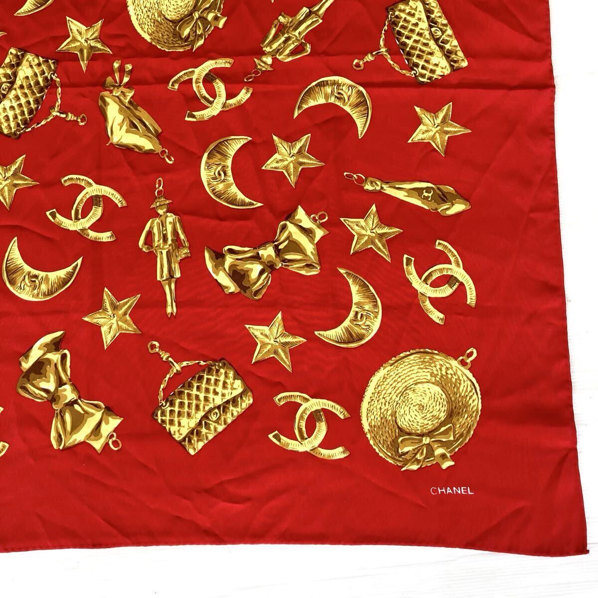 CHANEL シャネル スカーフ 87cm四方 タグなし