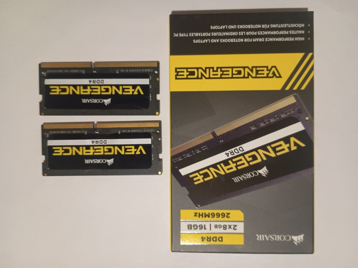 CORSAIR 2×8GB 16GB SO-DIMM DDR4 2666MHz VENGEANCE ノートPC用メモリ 2枚セット