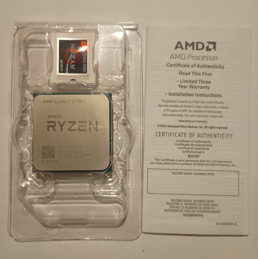 AMD Ryzen5700G クーラー未使用 AM4 Ryzen7 BOX