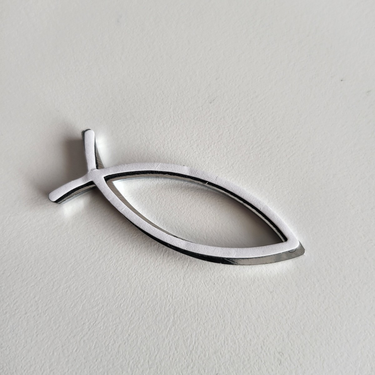 【シルバー】USDM ジーザスフィッシュ エンブレム ステッカー ジーザス キリスト Truckfield _画像2