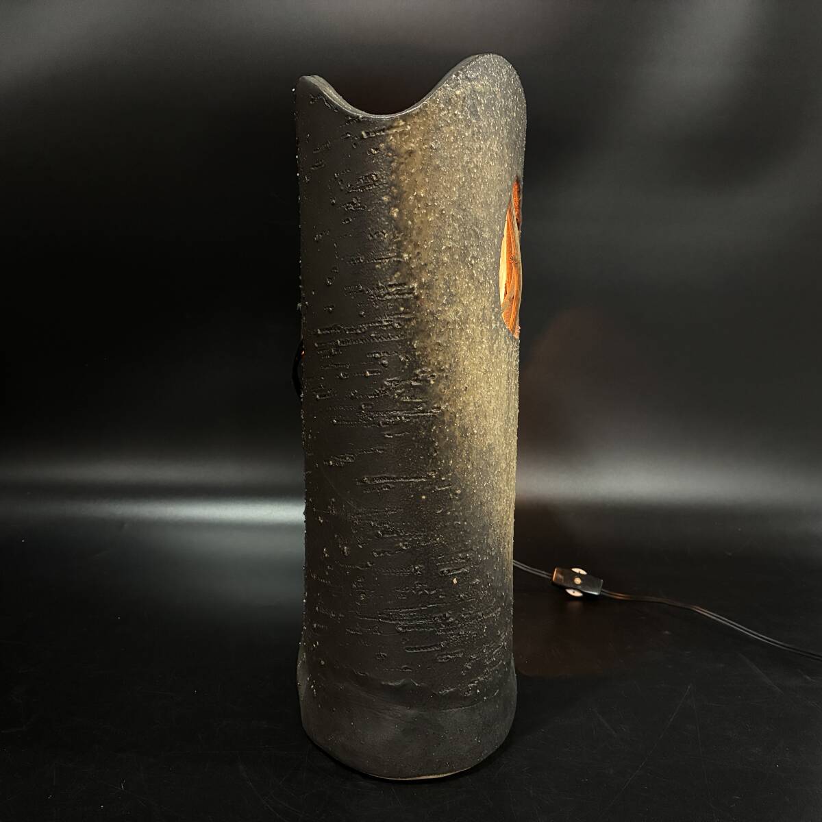 【63593C】信楽焼き あかり スタンドランプ テーブルランプ アンティーク 屋內(nèi)燈 陶器照明 現(xiàn)狀品 経年保管品