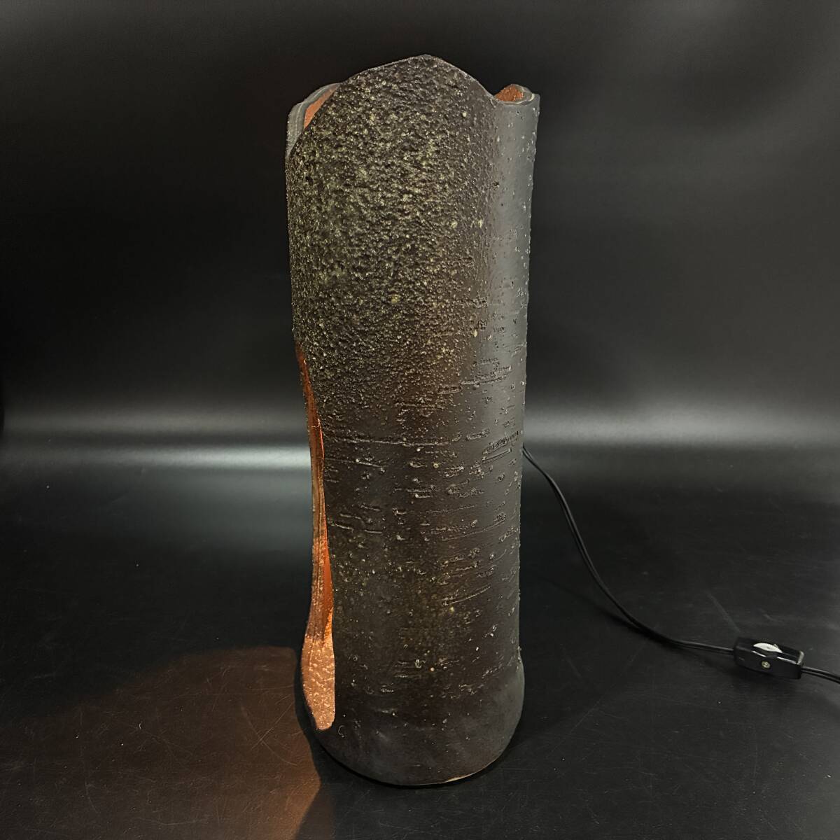 【63593C】信楽焼き あかり スタンドランプ テーブルランプ アンティーク 屋內(nèi)燈 陶器照明 現(xiàn)狀品 経年保管品