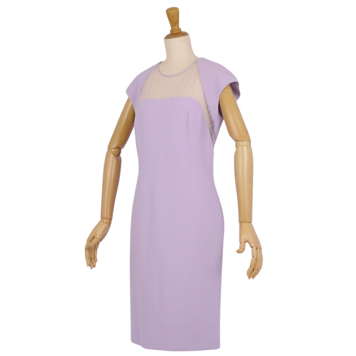 美品 エミリオプッチ EMILIO PUCCI ワンピース フレンチスリーブ ウール トップス レディース 42(L相当) パープル ce08do-rm10e32995_画像4