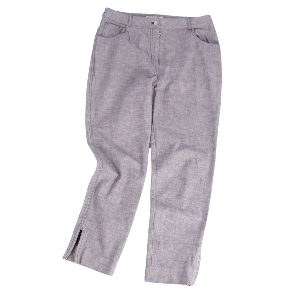 美品 クリスチャンディオール Christian Dior パンツ ガリアーノ期 デニムパンツ D金具 ボトムス レディース 42 グレー ce09mn-rm20e33365