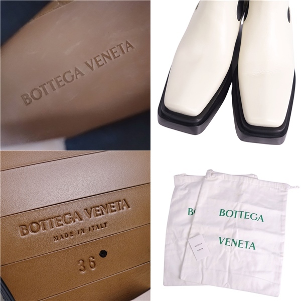  не использовался Bottega Veneta BOTTEGA VENETA ботинки со вставкой из резинки кожа каблук обувь обувь женский 36(23cm) белый ce08ds-rm20e33062