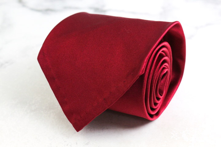 ポロラルフローレン ブランド ネクタイ シルク 米製生地 無地ソリッド PO メンズ レッド POLO RALPH LAUREN_画像1