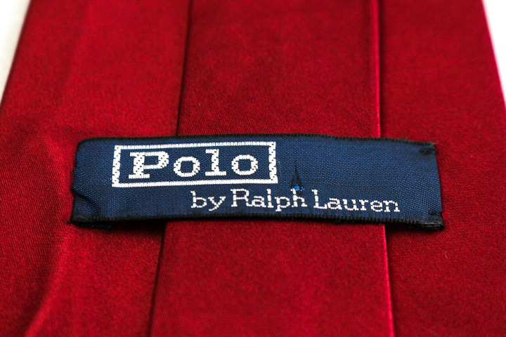 ポロラルフローレン ブランド ネクタイ シルク 米製生地 無地ソリッド PO メンズ レッド POLO RALPH LAUREN_画像4