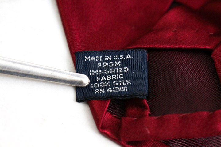 ポロラルフローレン ブランド ネクタイ シルク 米製生地 無地ソリッド PO メンズ レッド POLO RALPH LAUREN_画像5