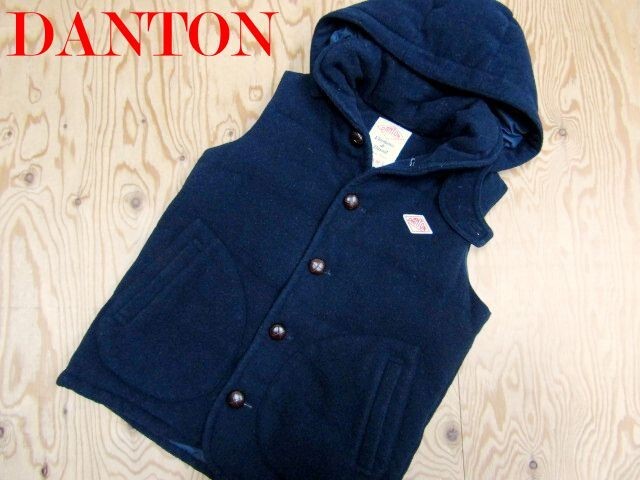 ★DANTON ダントン×BEAMS ビームス別注★JD-8564 ウールモッサ フーディダウンベスト★R70928029A_画像1