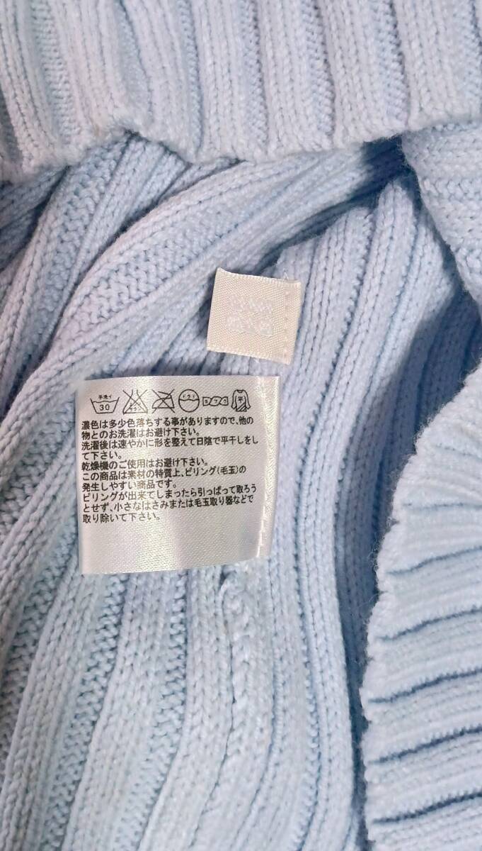 ユニクロ『UNIQLO☆長袖リブ ハーフジップセーター☆ライトブルー』L_画像5