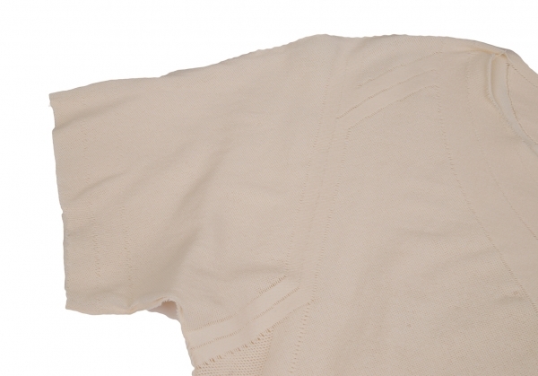 イッセイミヤケ エーポックISSEY MIYAKE A-POC メッシュ織りストレッチTシャツ ベージュM位 【レディース】