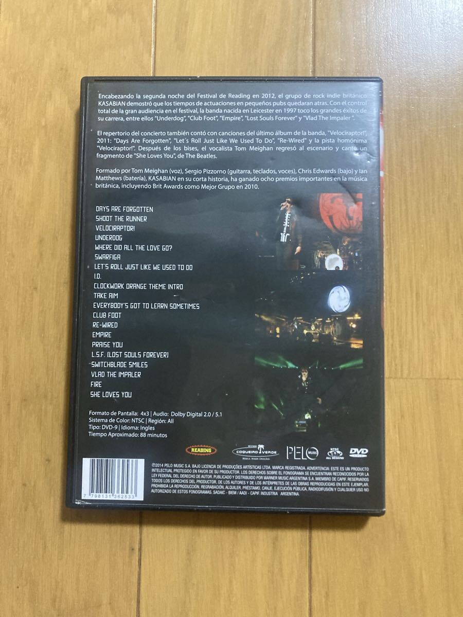 ○輸入盤》ライヴDVD【カサビアン（KASABIAN）】『ライヴ・アット・レディング・フェスティバル　2012（LIVE AT READING FESTIVAL 2012）』_画像2