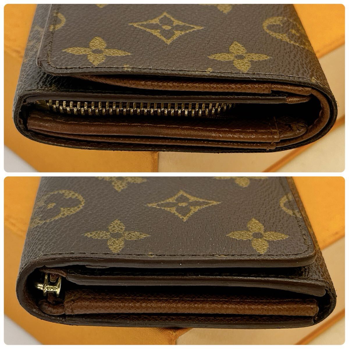 5630【ほぼ極美品】LOUIS VUITTON ルイヴィトン モノグラム ポルトモネ ビエ トレゾール 二つ折り財(cái)布 L字ファスナー M61730/CA0024