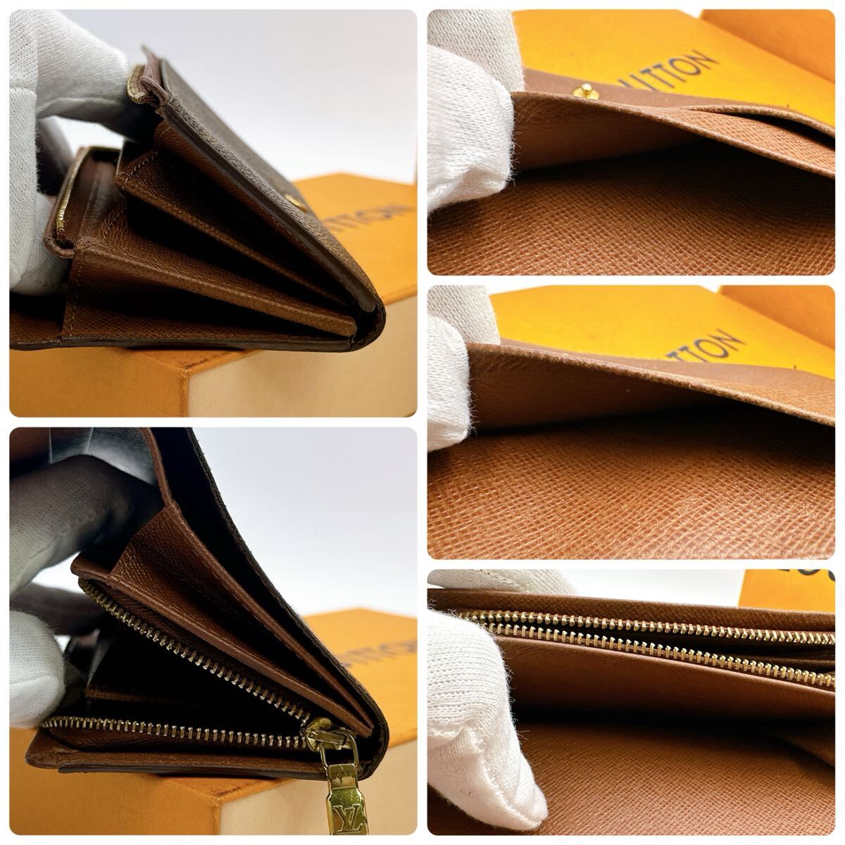 5630【ほぼ極美品】LOUIS VUITTON ルイヴィトン モノグラム ポルトモネ ビエ トレゾール 二つ折り財(cái)布 L字ファスナー M61730/CA0024