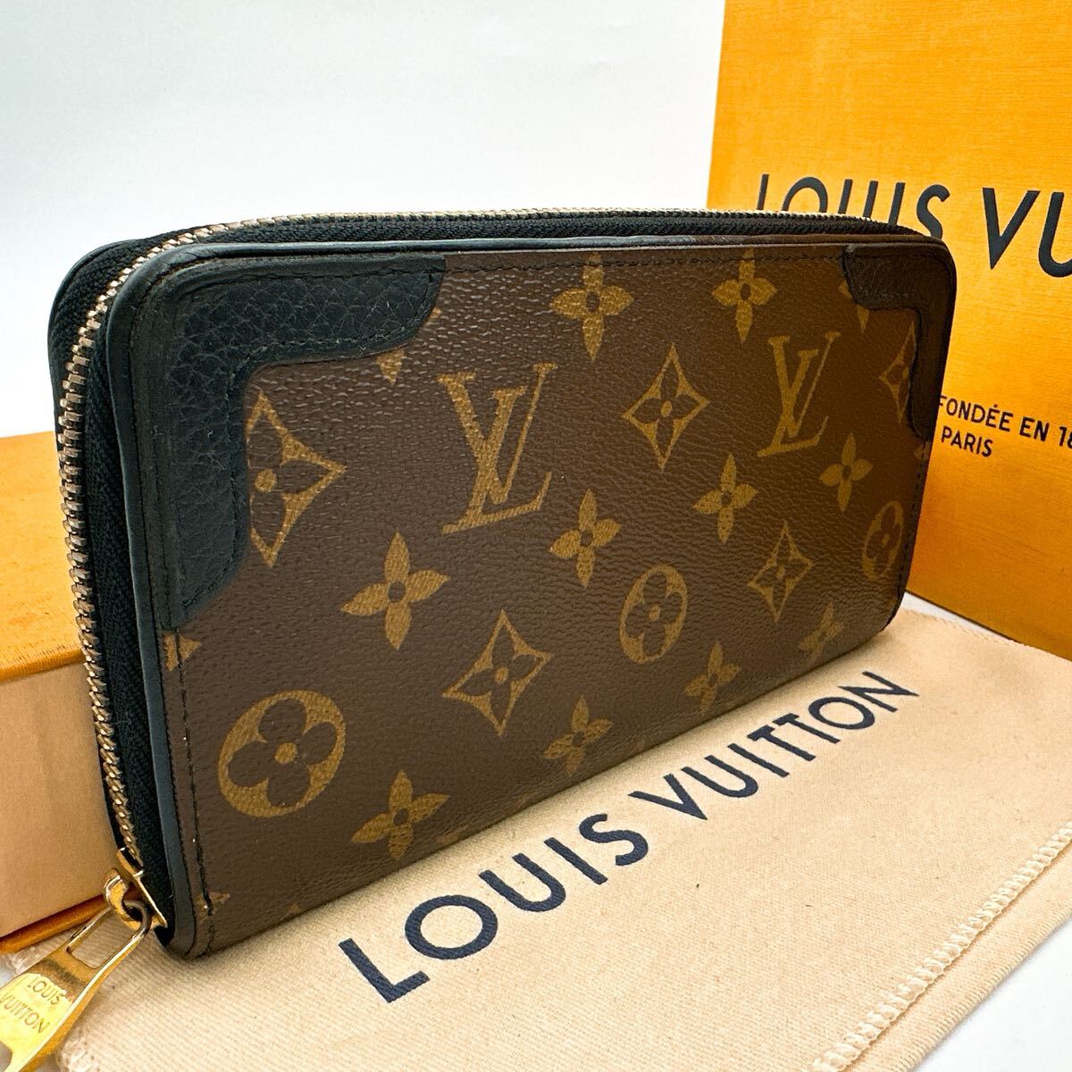 5634【極美品】LOUIS VUITTON ルイヴィトン モノグラム レティーロ ブラック ジッピーウォレット ラウンドファスナー M61855/MI2186