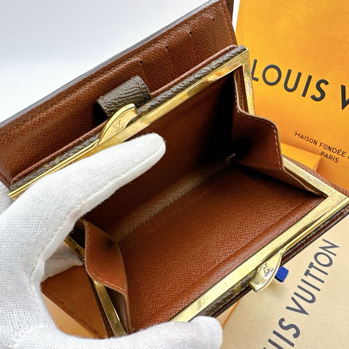 5639【極美品】LOUIS VUITTON ルイヴィトン モノグラム ポルトモネ ビエ ヴィエノワ 二つ折り財(cái)布 がま口 M61663/CA1001