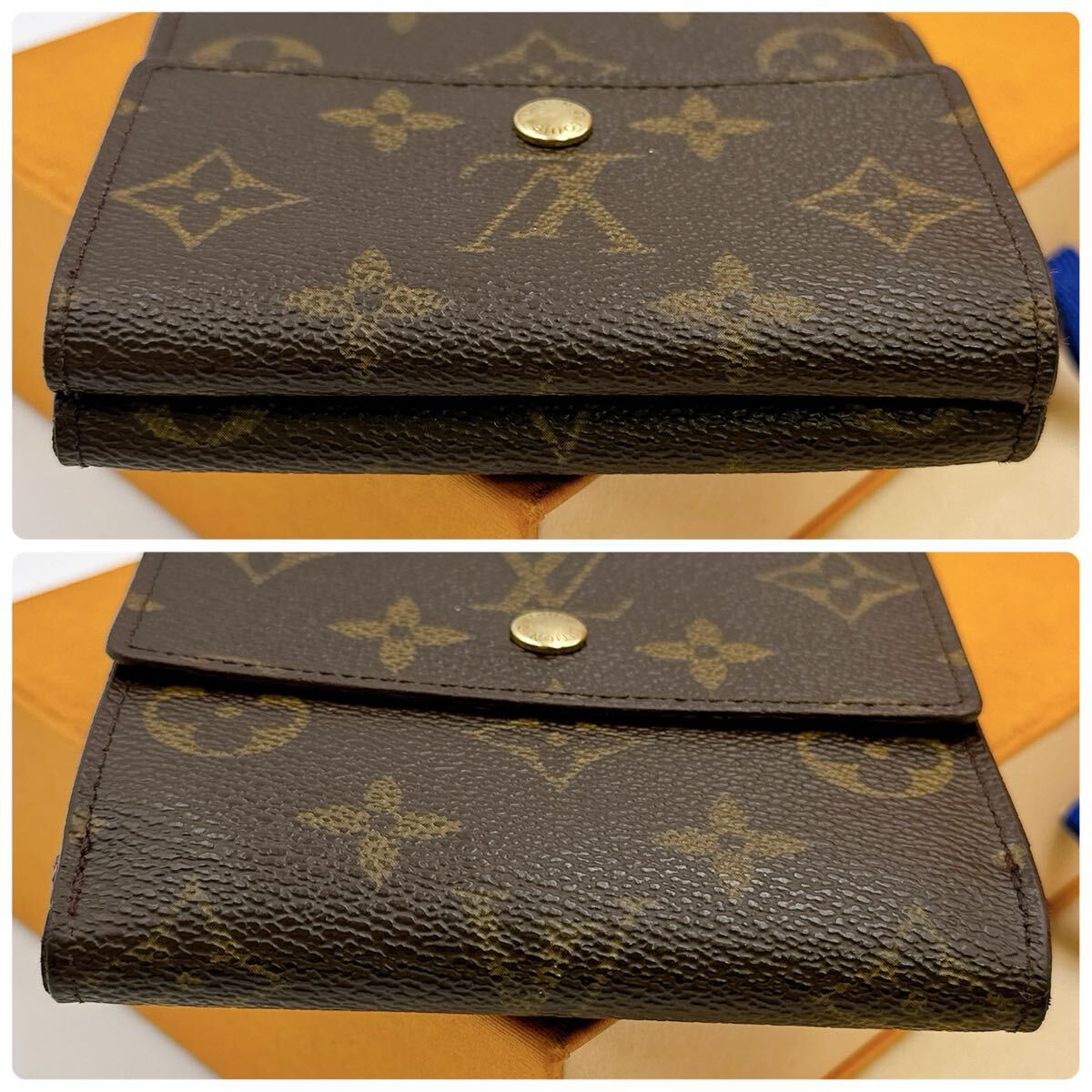 5640【ほぼ極美品】LOUIS VUITTON ルイヴィトン モノグラム ポルトフォイユエリーズ 三つ折り財(cái)布 Wホック ウォレット M61654/TH1000
