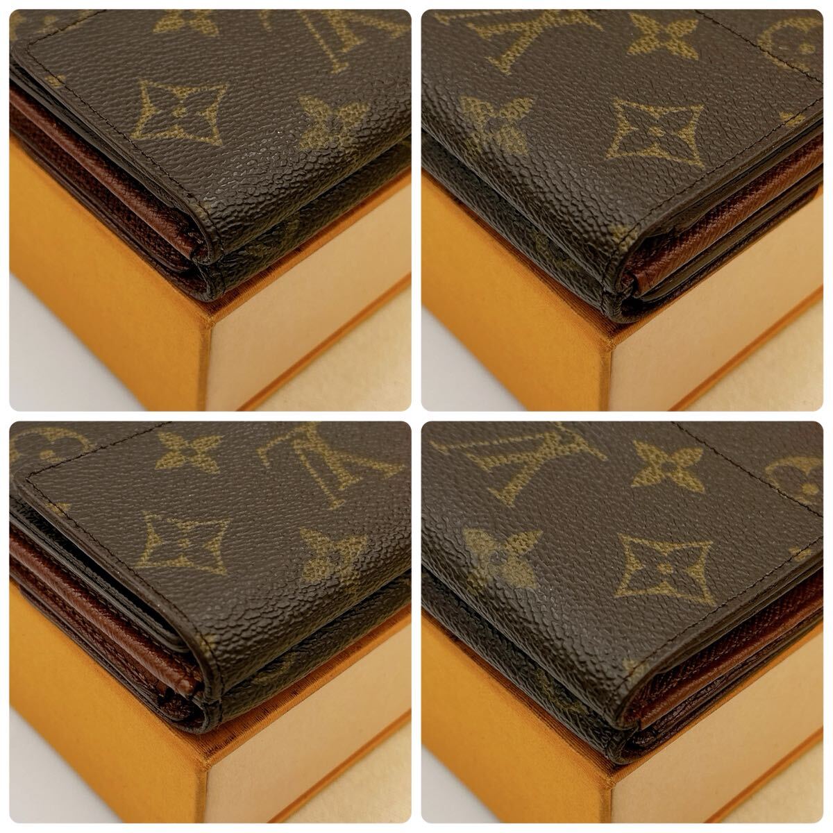 5640【ほぼ極美品】LOUIS VUITTON ルイヴィトン モノグラム ポルトフォイユエリーズ 三つ折り財(cái)布 Wホック ウォレット M61654/TH1000