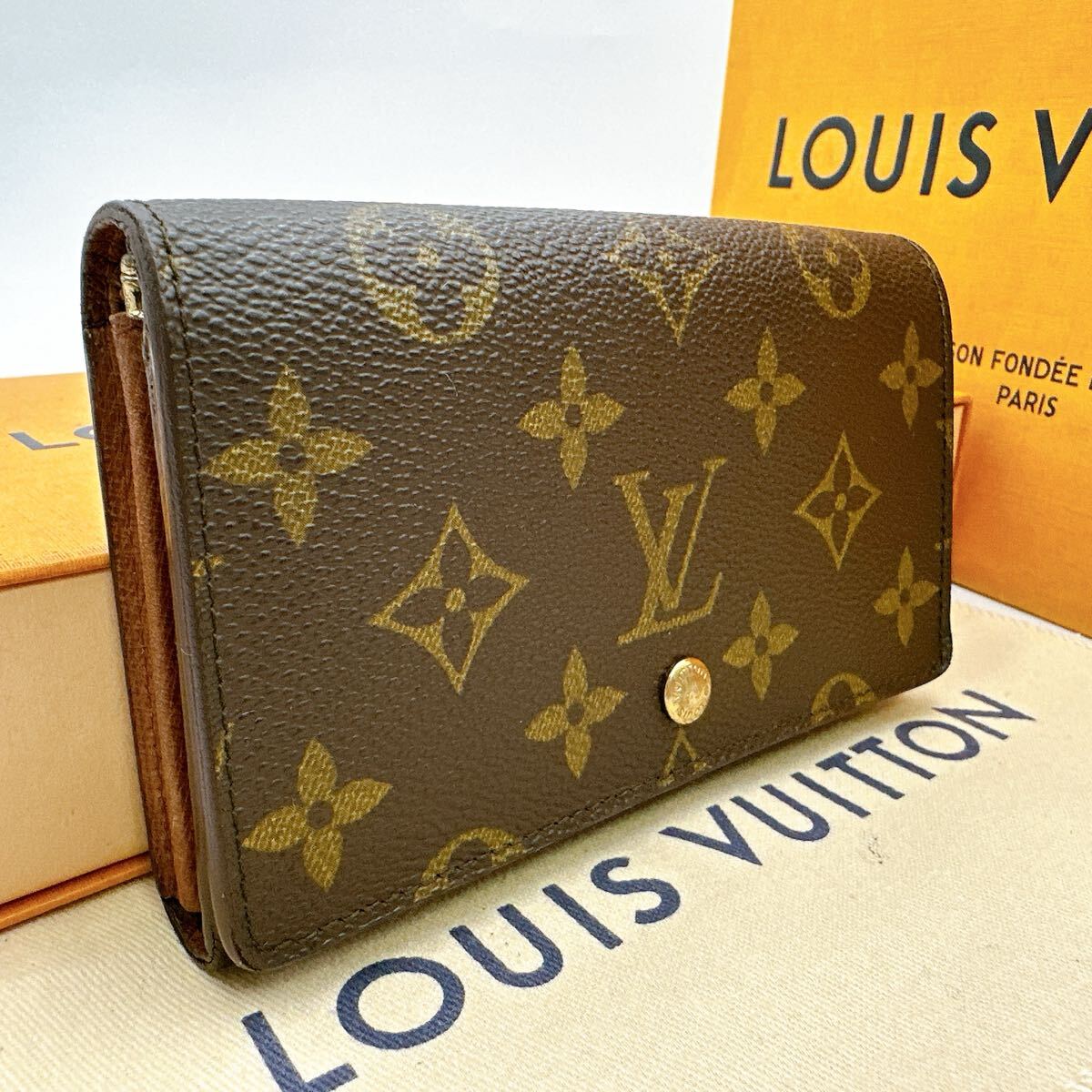 5650【極美品】LOUIS VUITTON ルイヴィトン モノグラム ポルトモネ ビエ トレゾール 二つ折り財布 L字ファスナー M61730/RA0921
