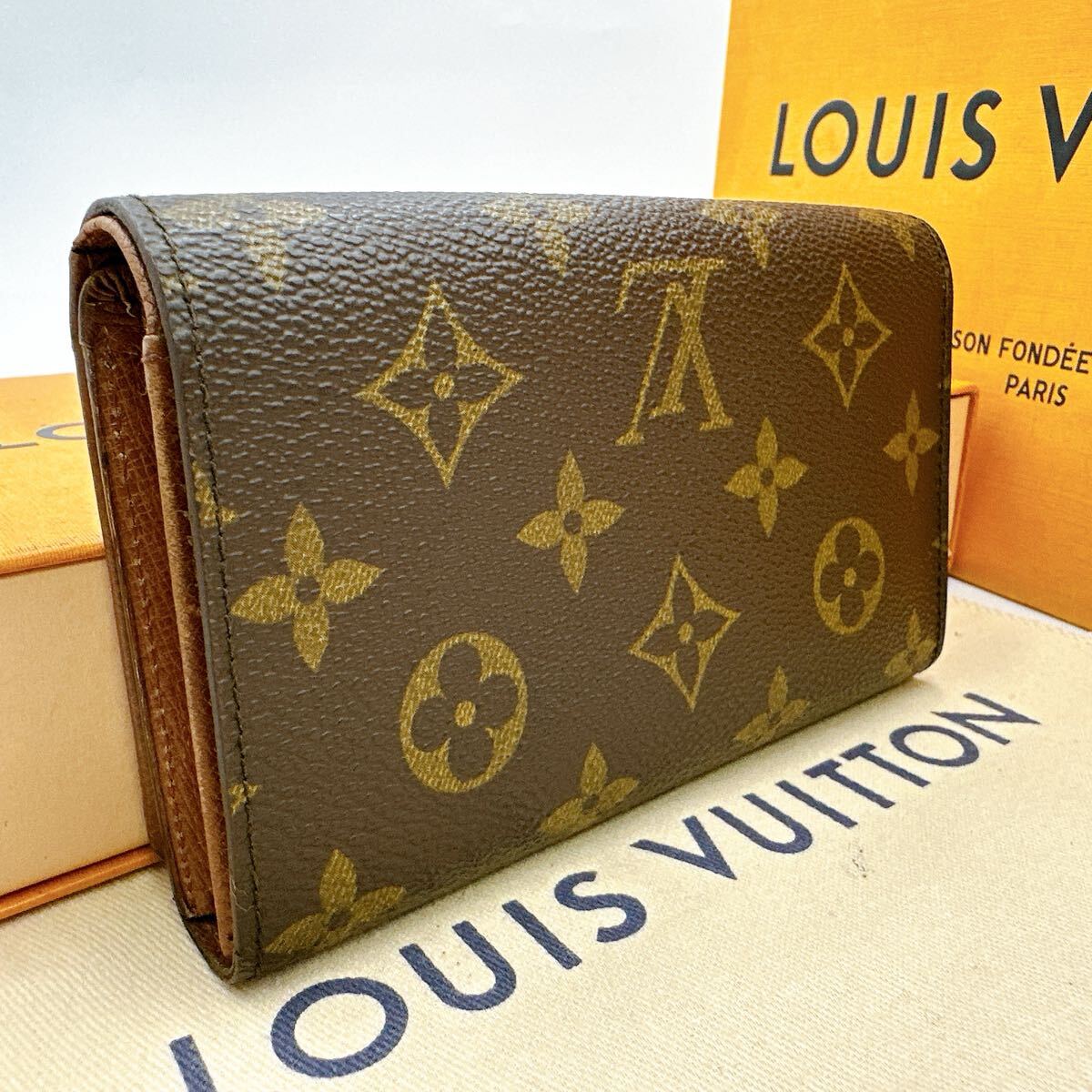 5650【極美品】LOUIS VUITTON ルイヴィトン モノグラム ポルトモネ ビエ トレゾール 二つ折り財布 L字ファスナー M61730/RA0921
