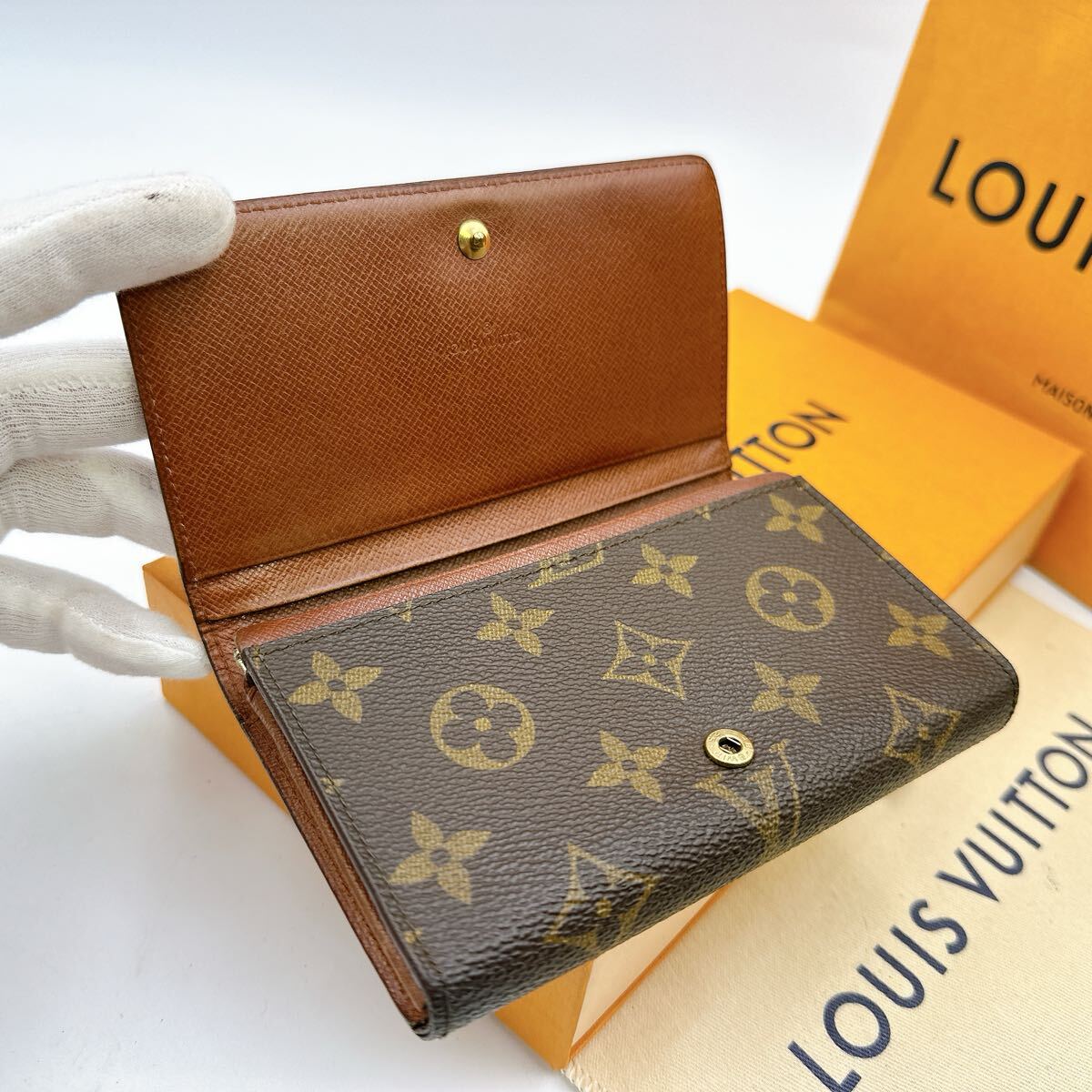 5650【極美品】LOUIS VUITTON ルイヴィトン モノグラム ポルトモネ ビエ トレゾール 二つ折り財布 L字ファスナー M61730/RA0921