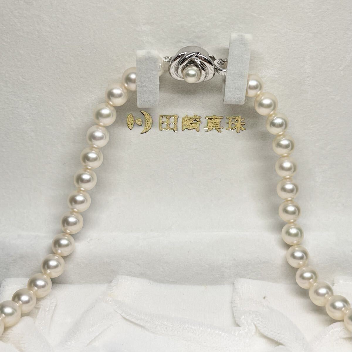 【花珠級】 田崎真珠 あこや ネックレス SILVER金具 約7.5〜8mm 42cm アコヤ パール pearl シルバー刻印 necklace 本真珠 タサキ TASAKI_画像2