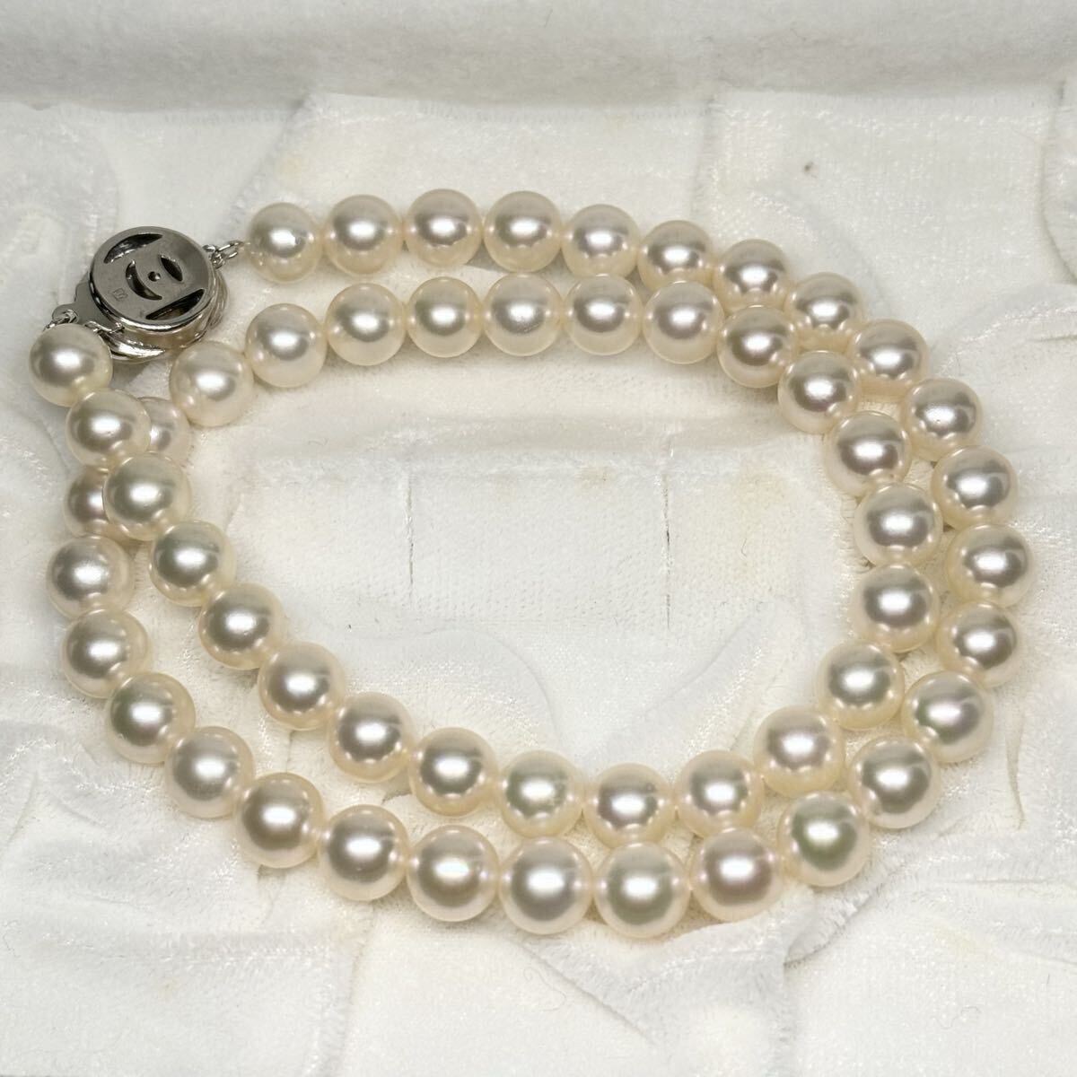 【花珠級】 田崎真珠 あこや ネックレス SILVER金具 約7.5〜8mm 42cm アコヤ パール pearl シルバー刻印 necklace 本真珠 タサキ TASAKI_画像5